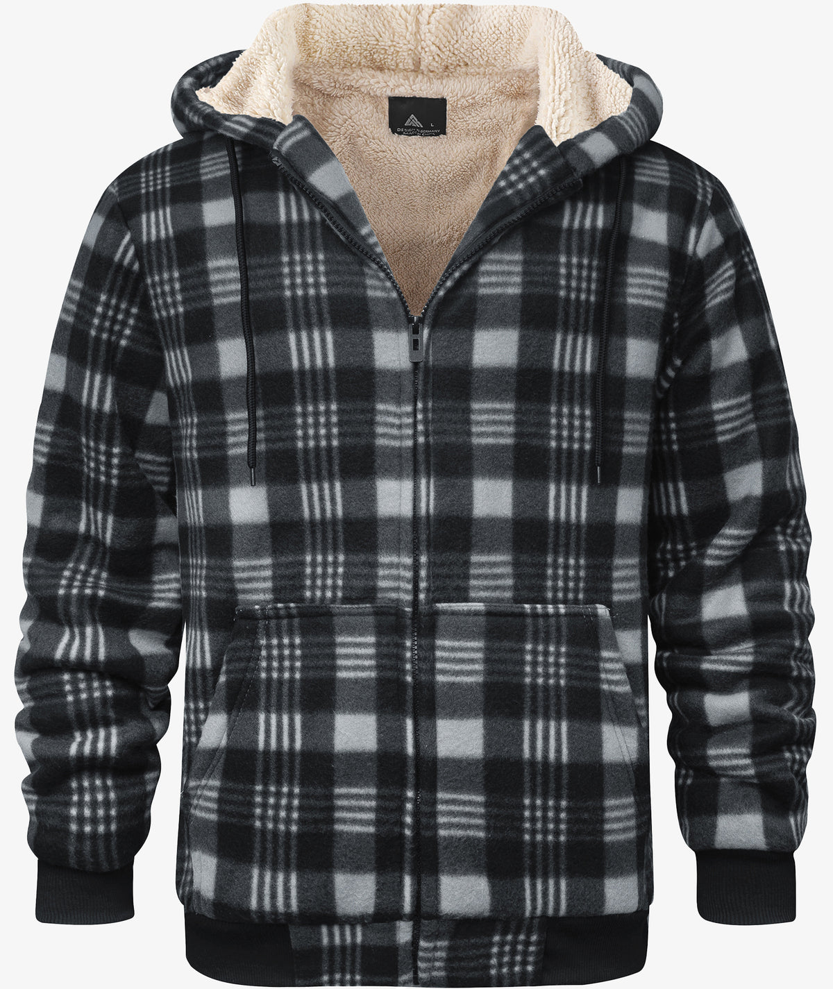 Plaid Sherpa Full-Zip Hoodie