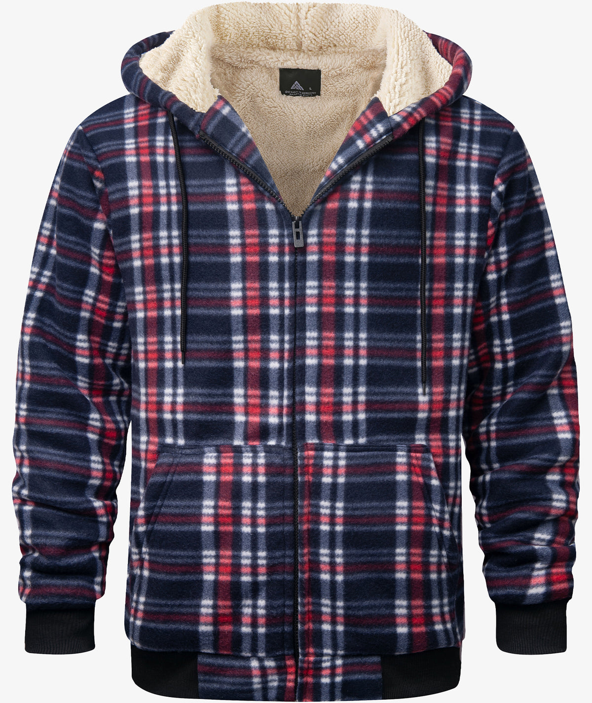 Plaid Sherpa Full-Zip Hoodie