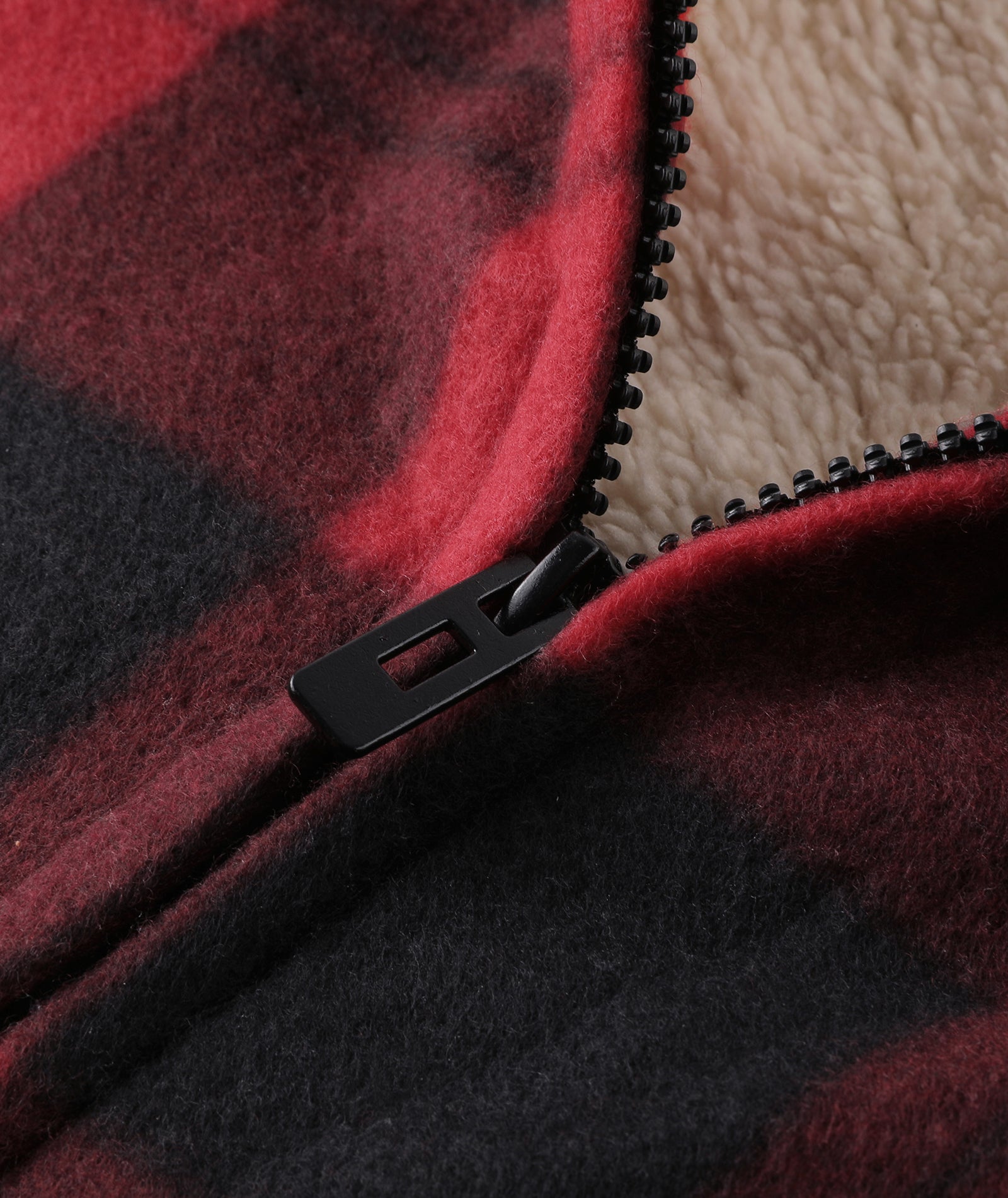 Plaid Sherpa Full-Zip Hoodie