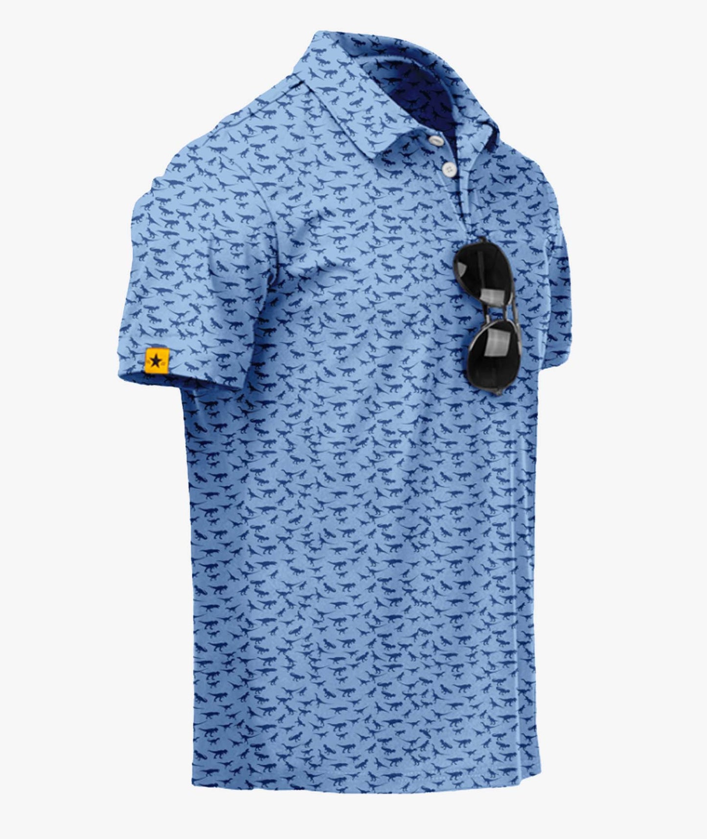 Shark Print Golf Polo