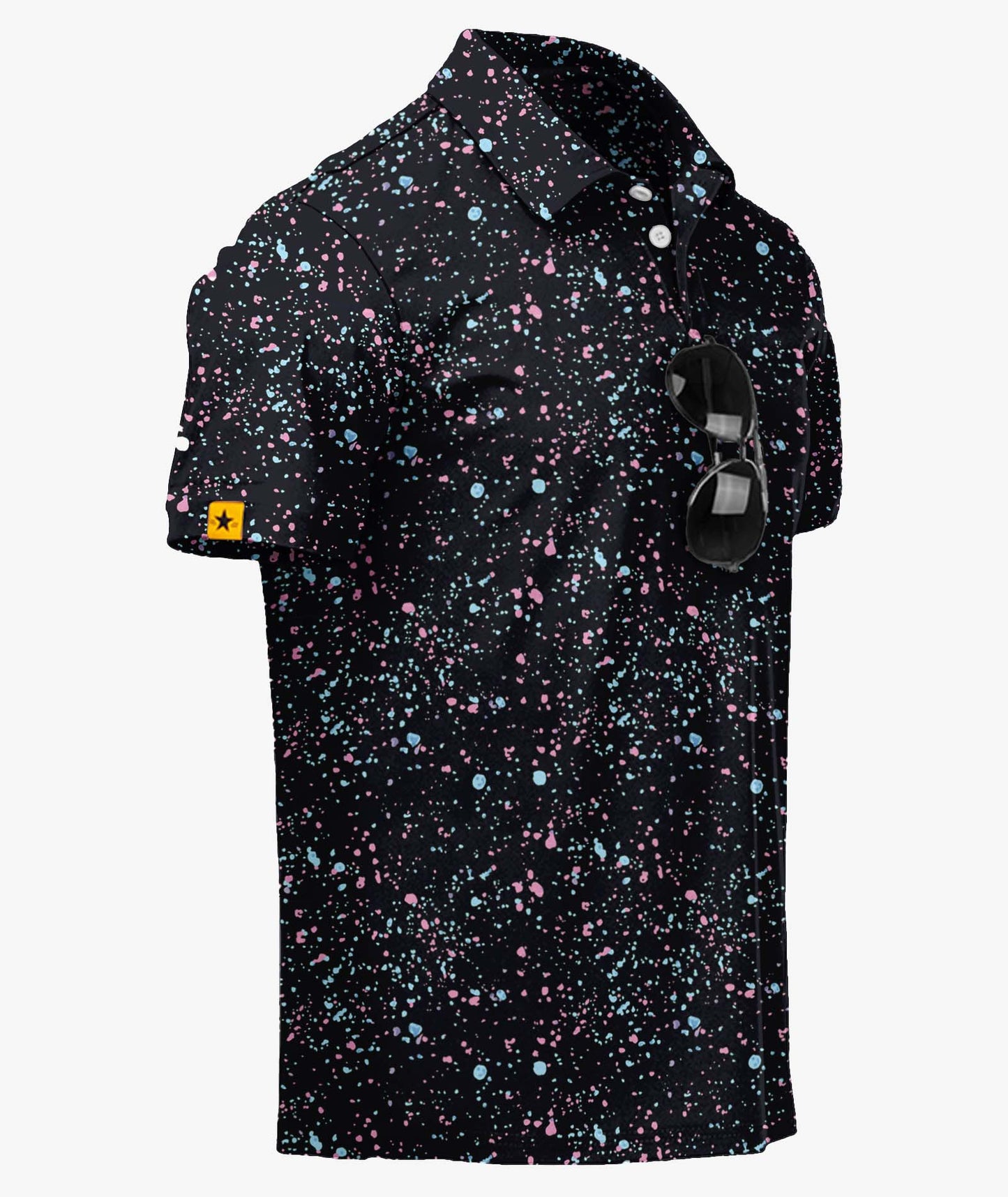 Splatter Print Golf Polo