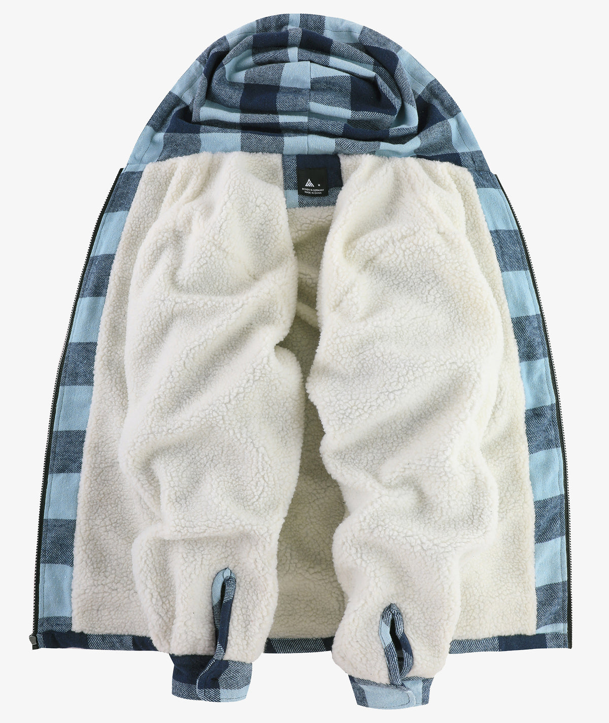 Sherpa-Lined Plaid Hooded Jacket