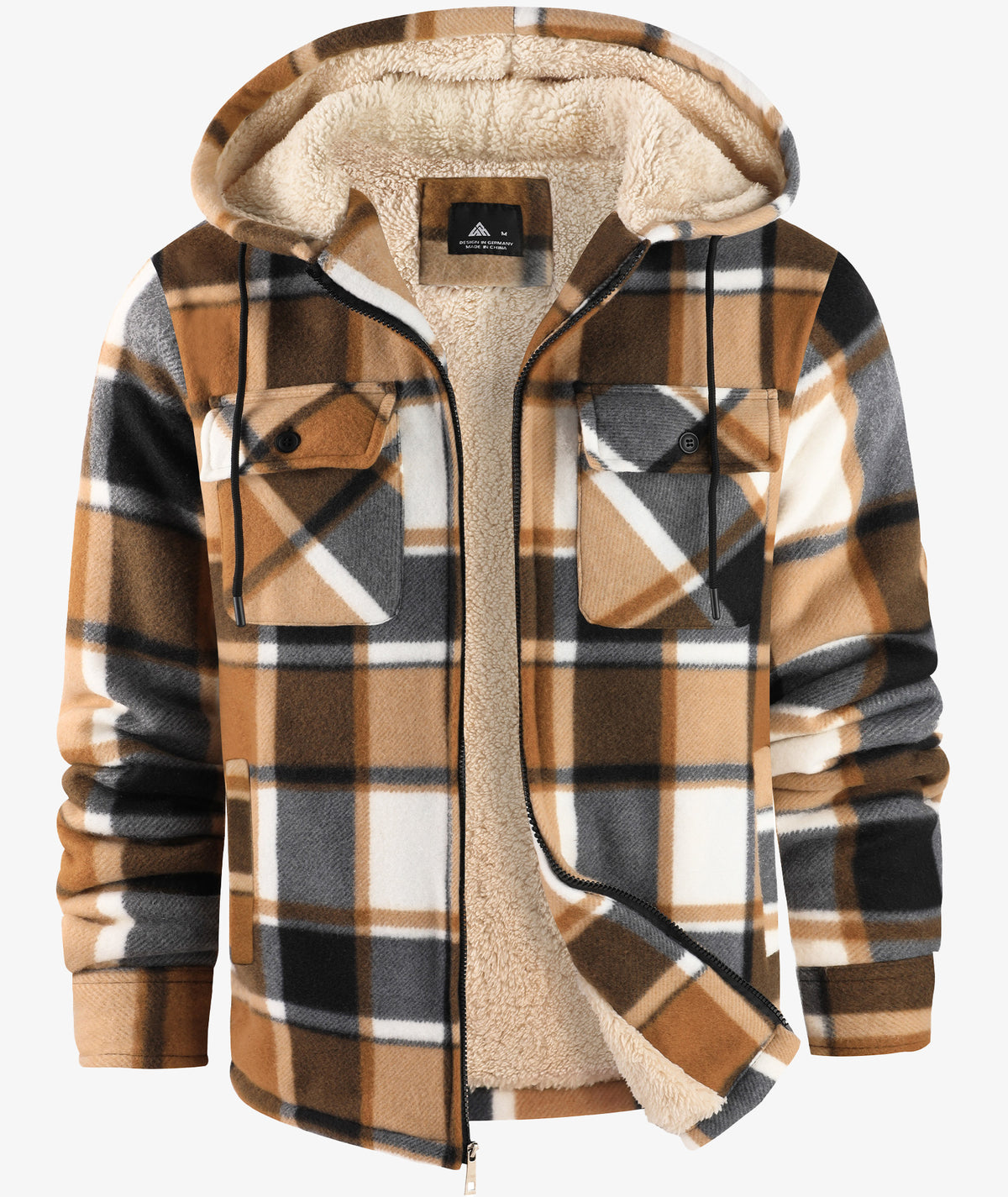 Plaid Sherpa Pocket Hoodie