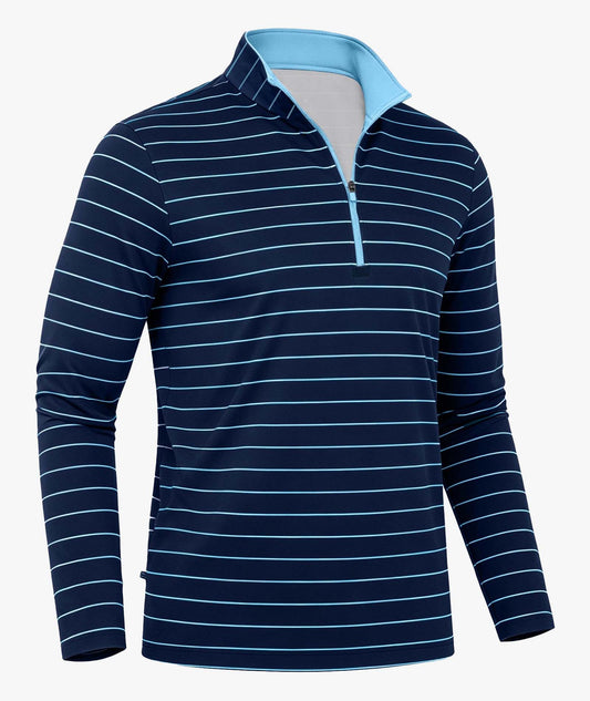 Coastal Stripe Quarter Zip Polo
