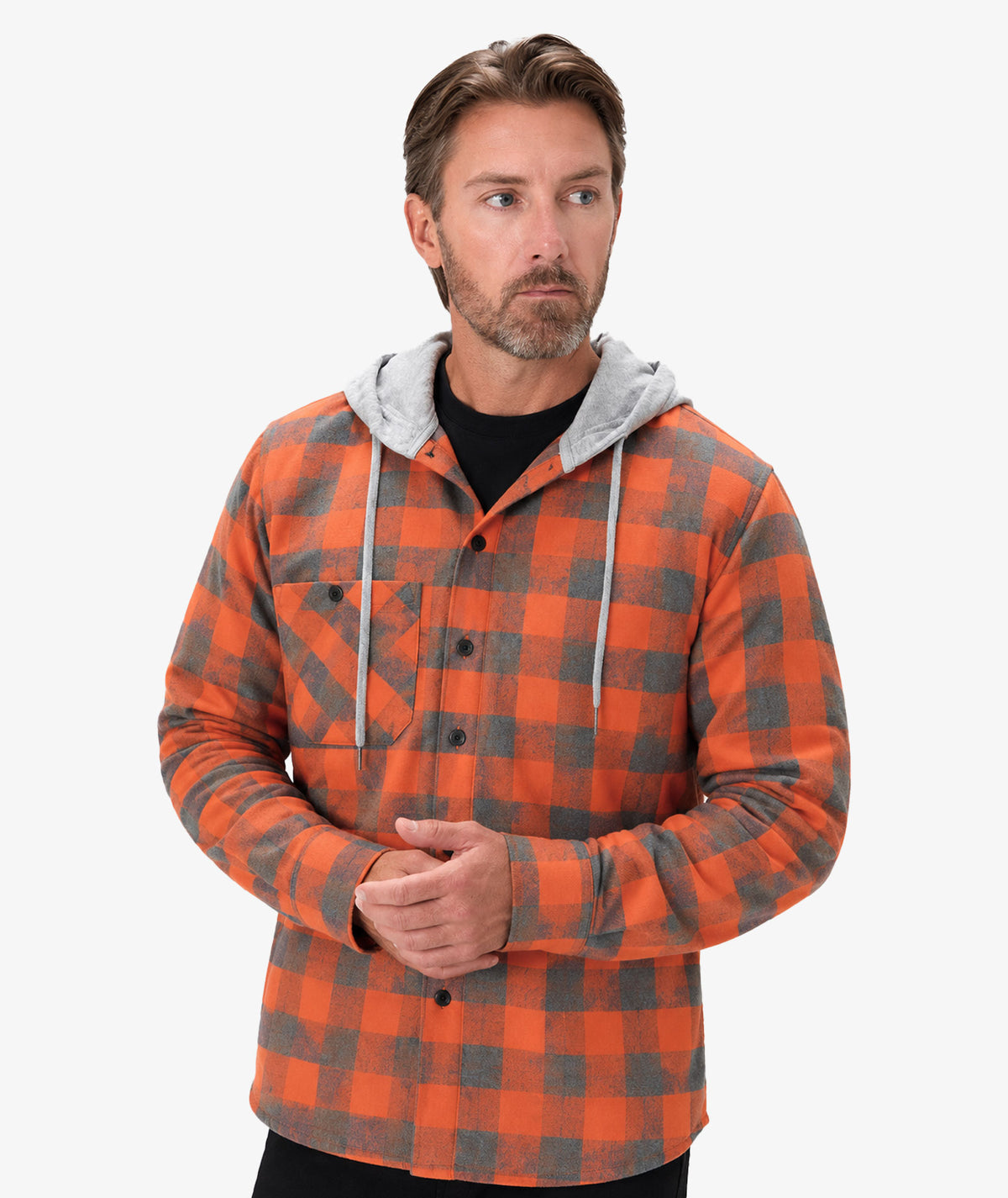 Plaid Hooded Shirt
