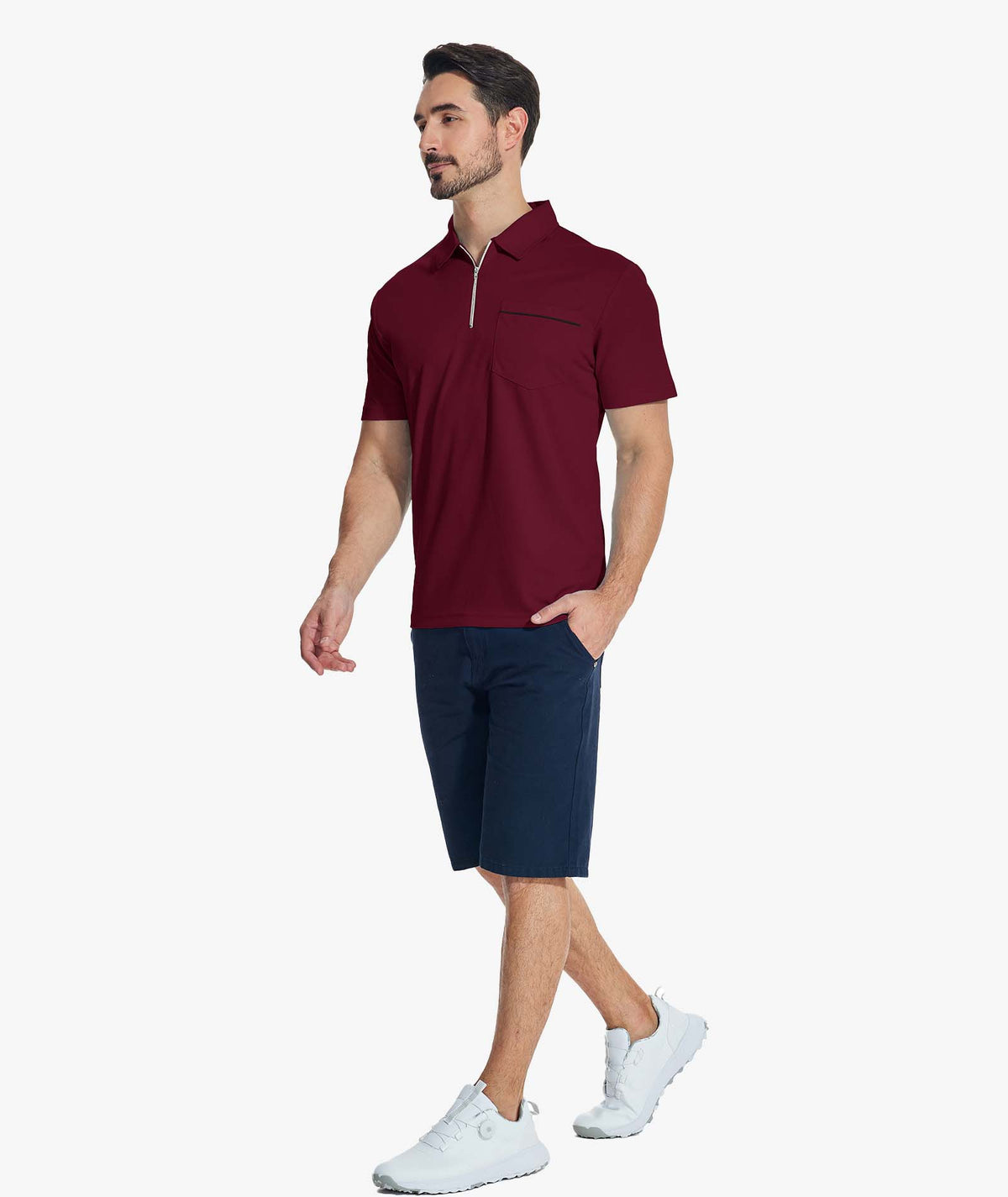 Polo de alto rendimiento con bolsillo de cremallera