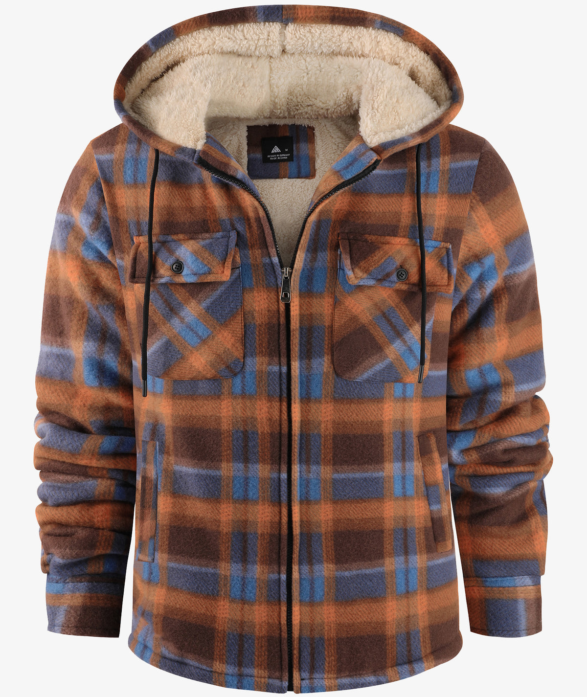 Plaid Sherpa Pocket Hoodie