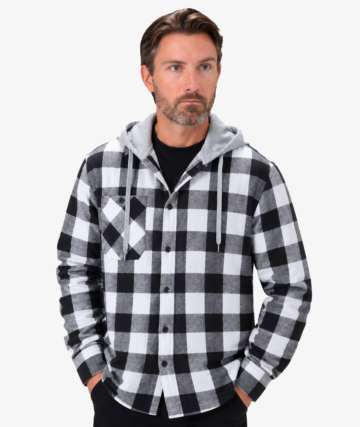 Plaid Hooded Shirt