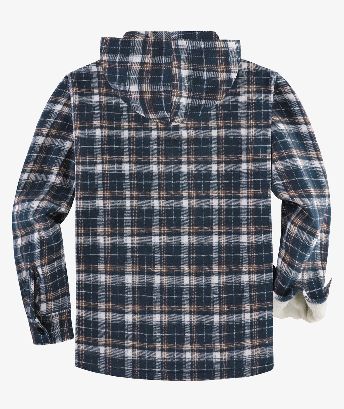 Sherpa-Lined Plaid Hooded Jacket