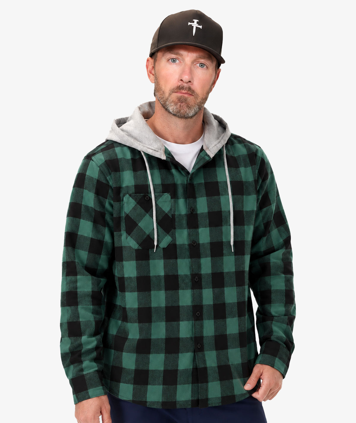 Plaid Hooded Shirt