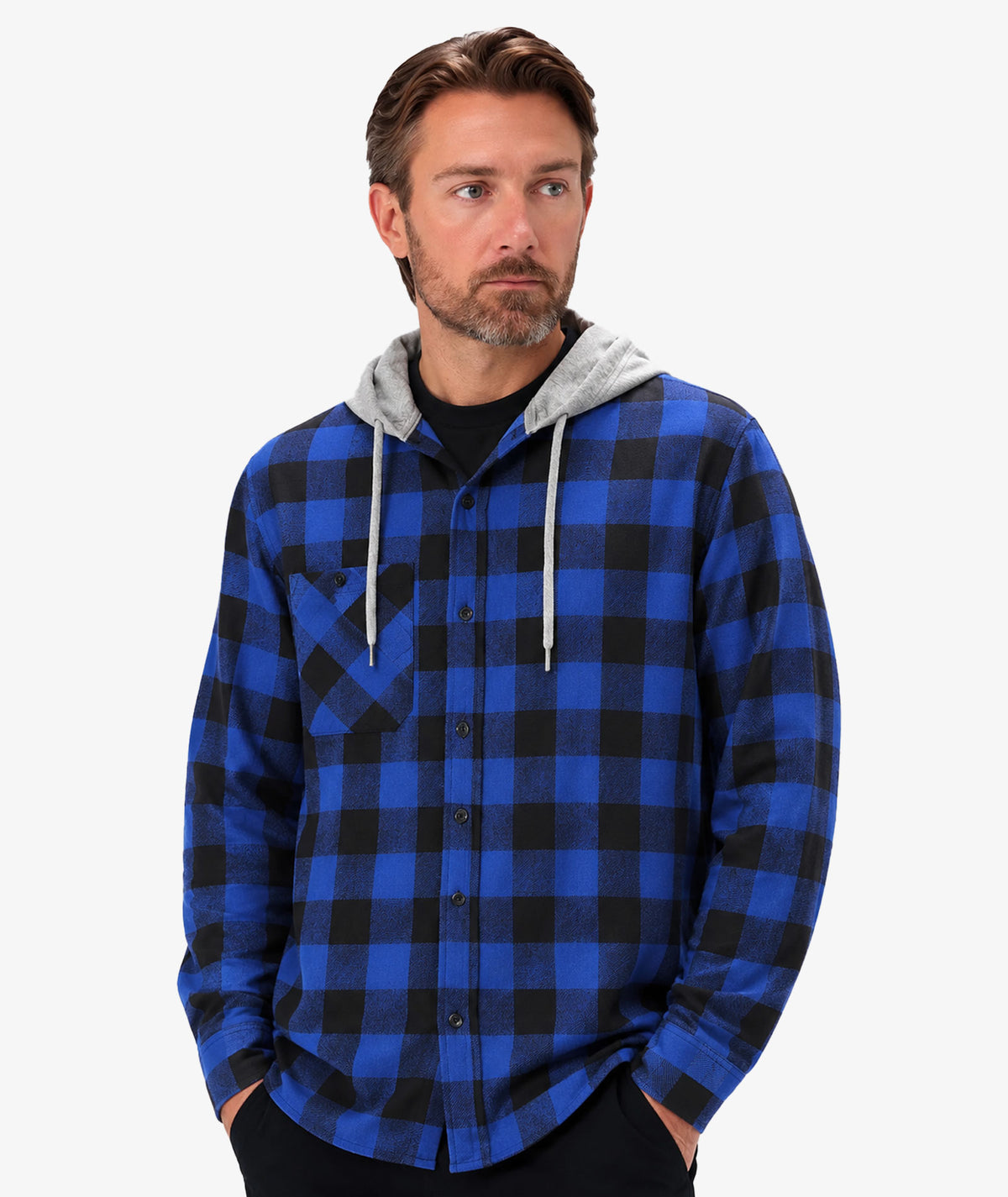 Plaid Hooded Shirt