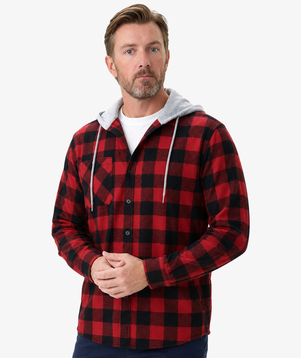 Plaid Hooded Shirt