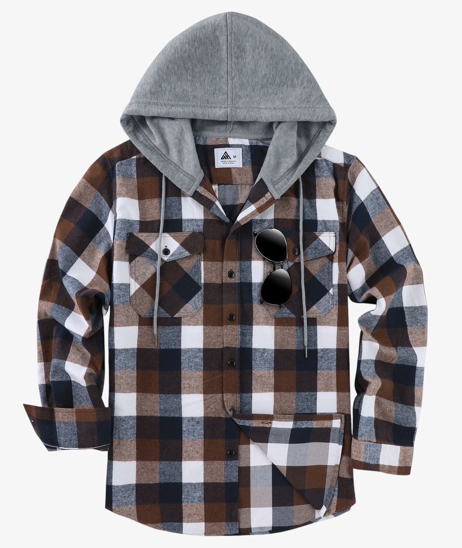 Layered Plaid Hooded Shirt