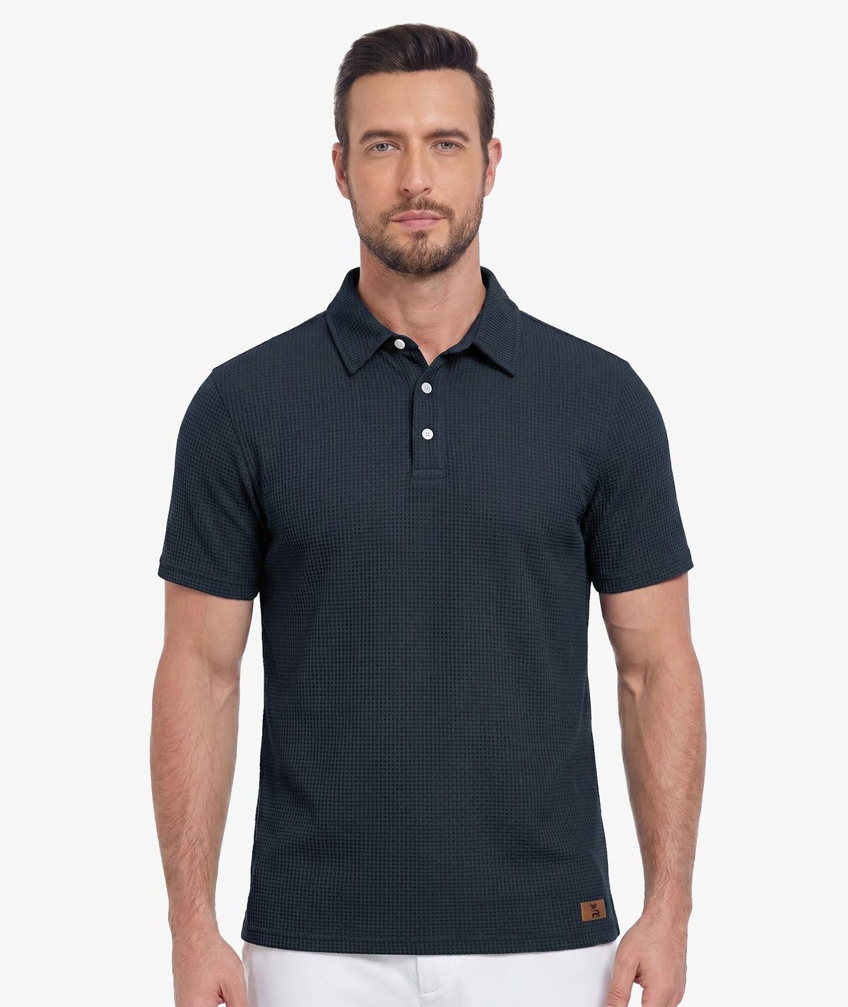 Polo de rendimiento con tejido de punto gofrado
