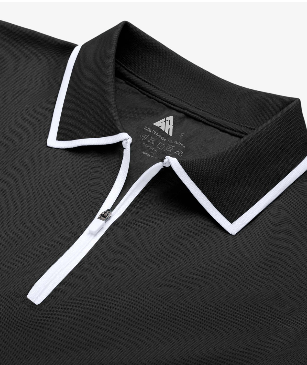 Contrast Zip Performance Polo
