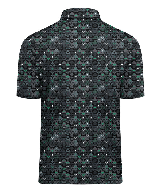 Midnight Grid Golf Polo