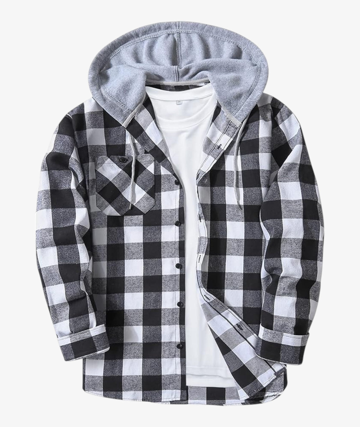 Camisa a cuadros con capucha