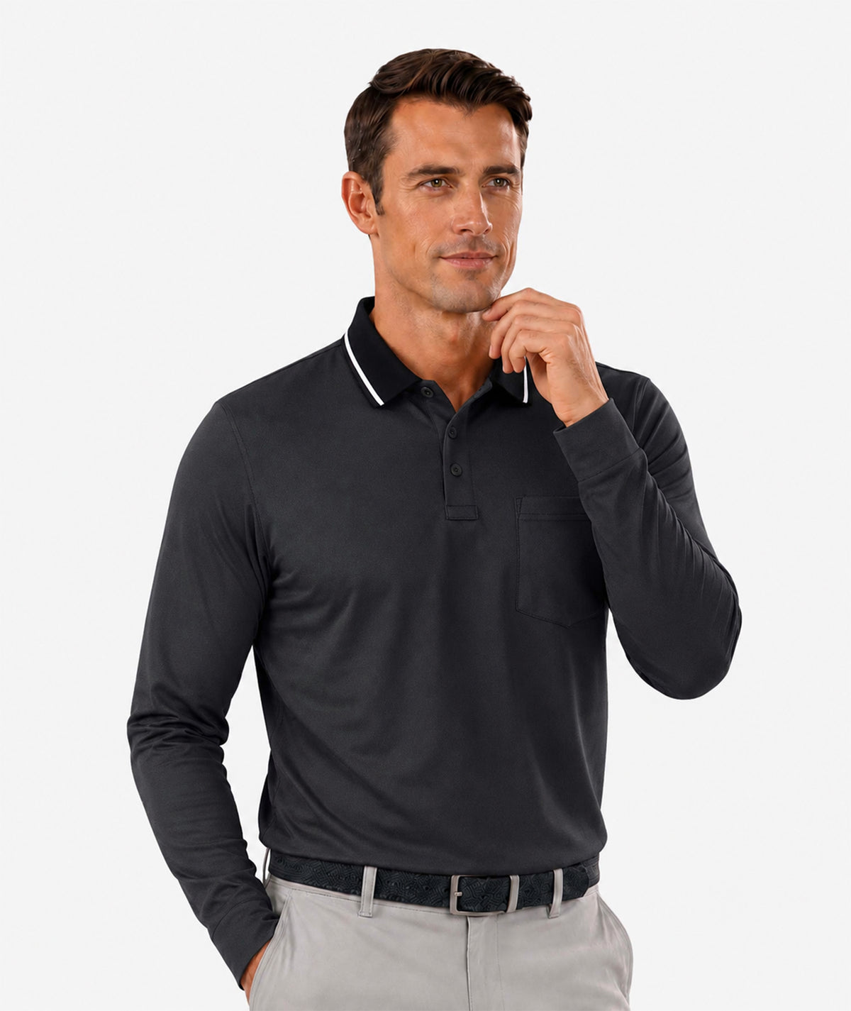 Athletic Long Sleeve Polo Shirt