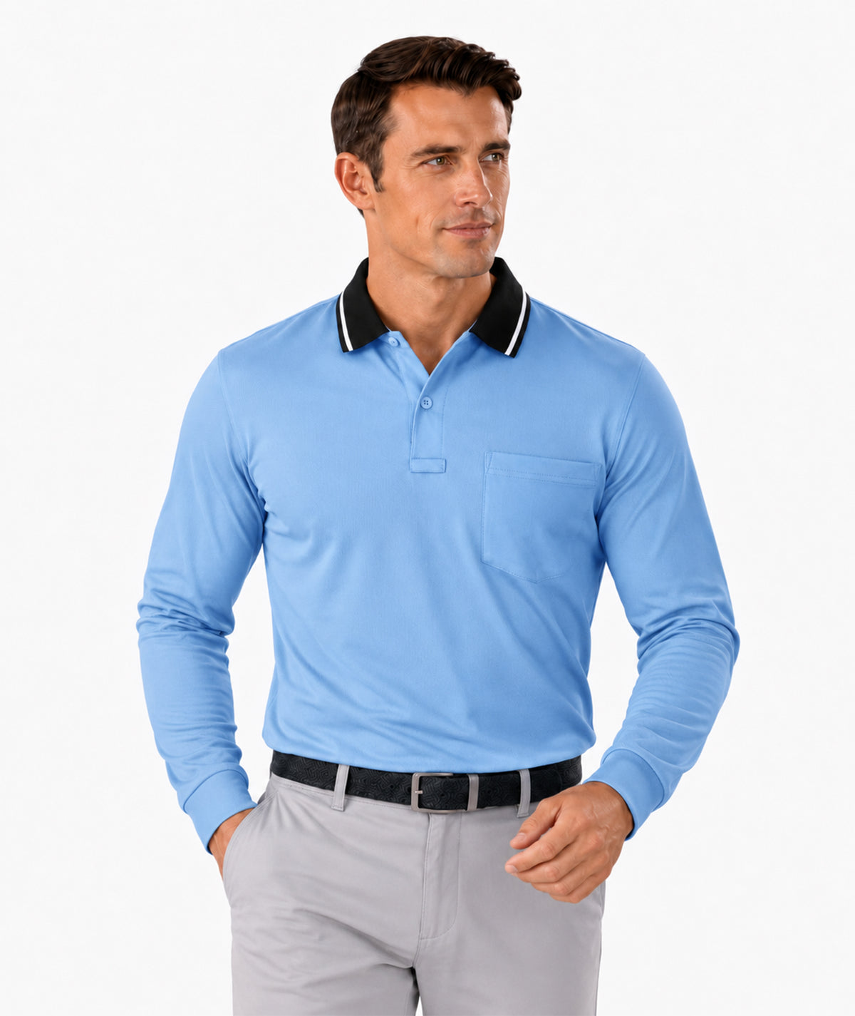 Athletic Long Sleeve Polo Shirt