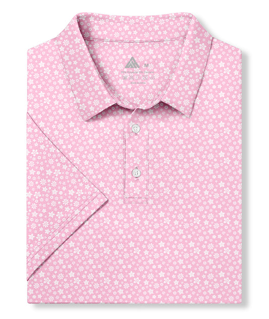 Pink Bloom Golf Polo