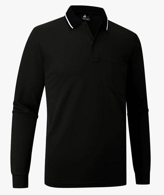 Contrast Collar Long Sleeve Polo
