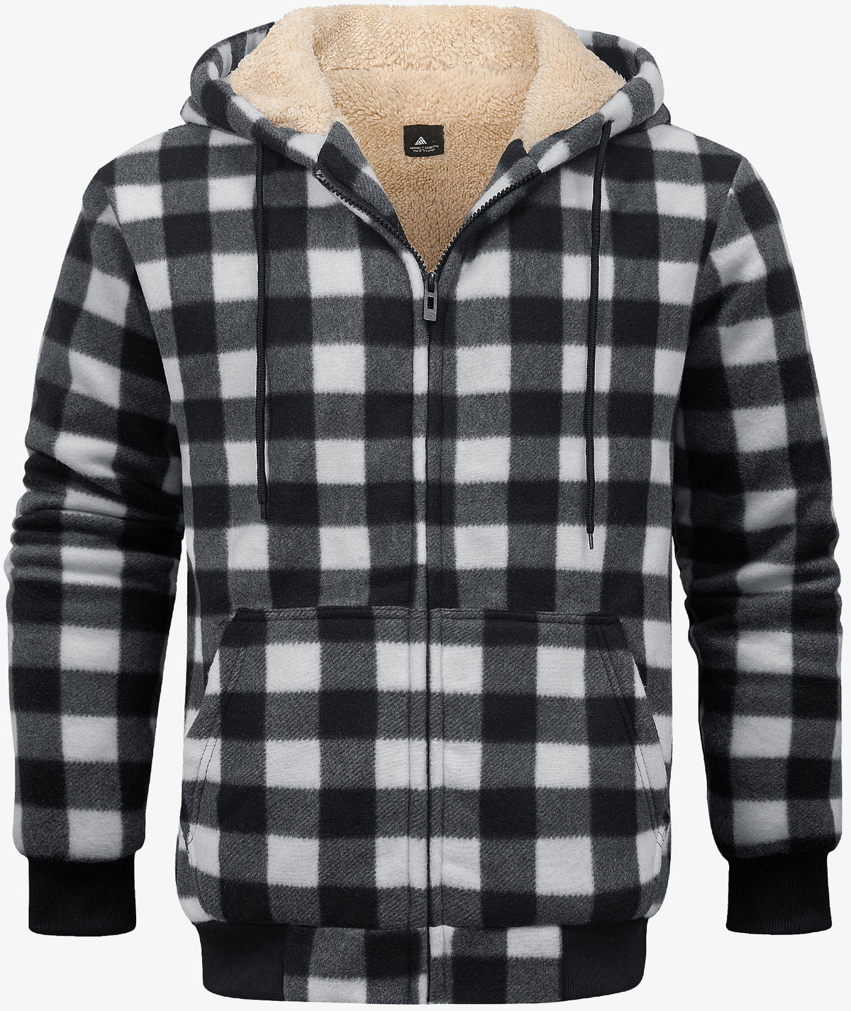Plaid Sherpa Full-Zip Hoodie
