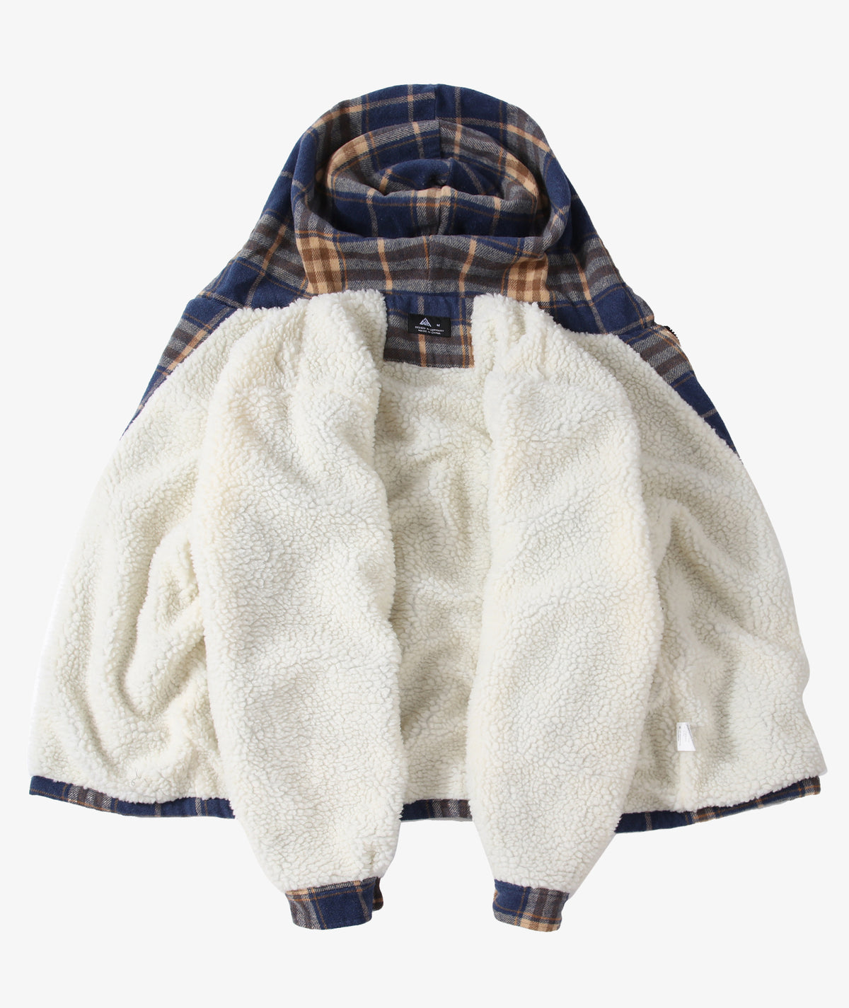Sherpa-Lined Plaid Hooded Jacket