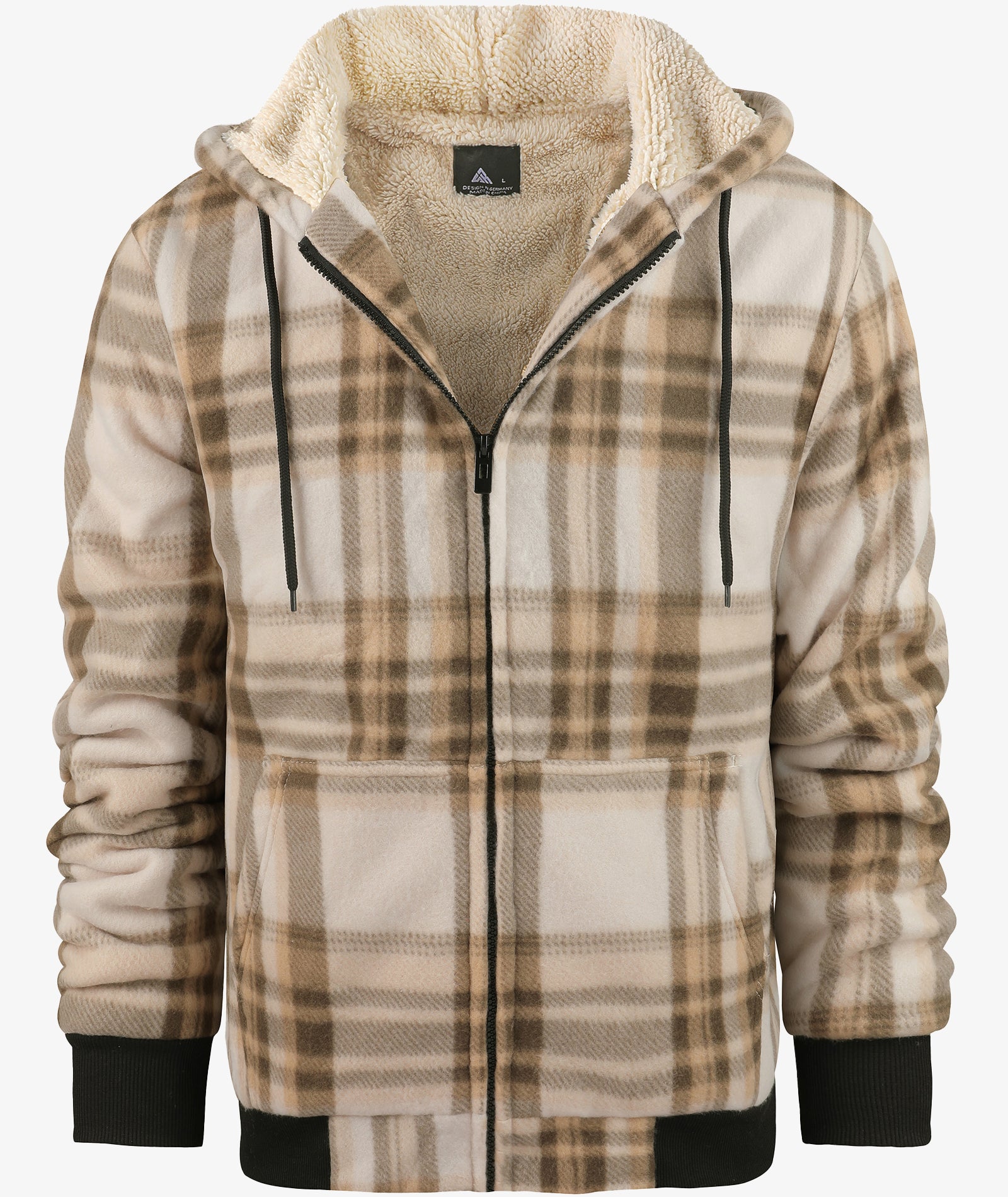 Plaid Sherpa Full-Zip Hoodie