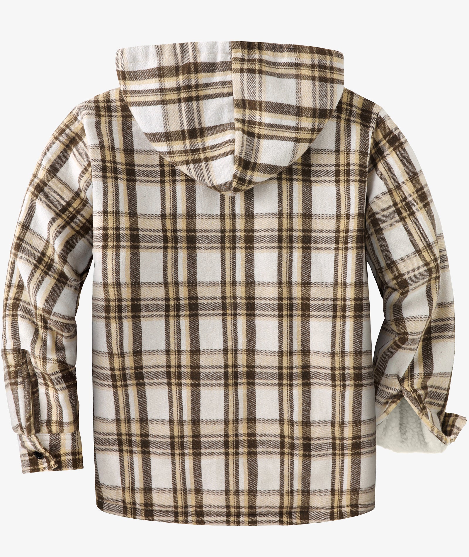Sherpa-Lined Plaid Hooded Jacket
