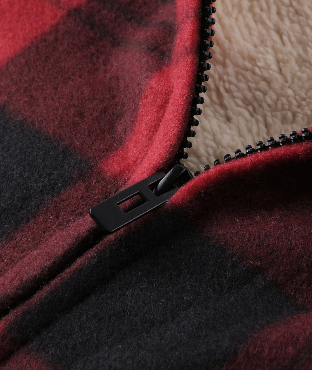 Plaid Sherpa Full-Zip Hoodie