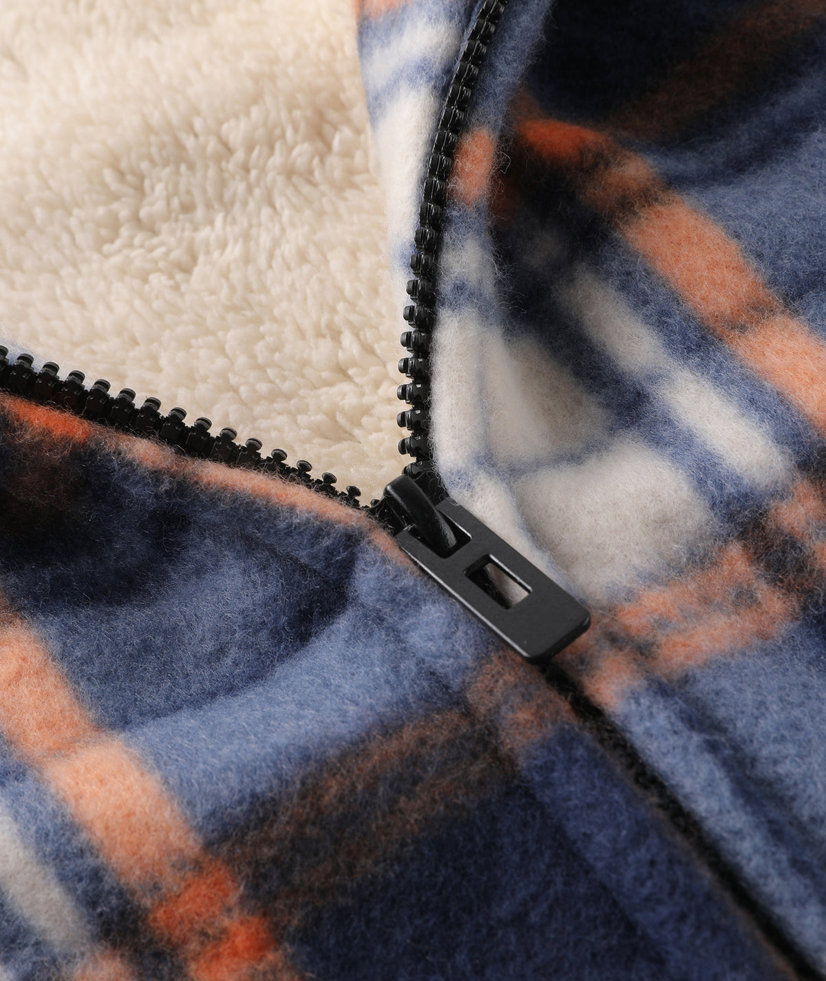 Plaid Sherpa Full-Zip Hoodie