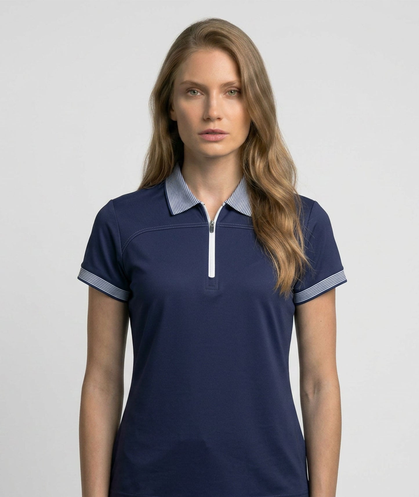 Polo de performance zippé