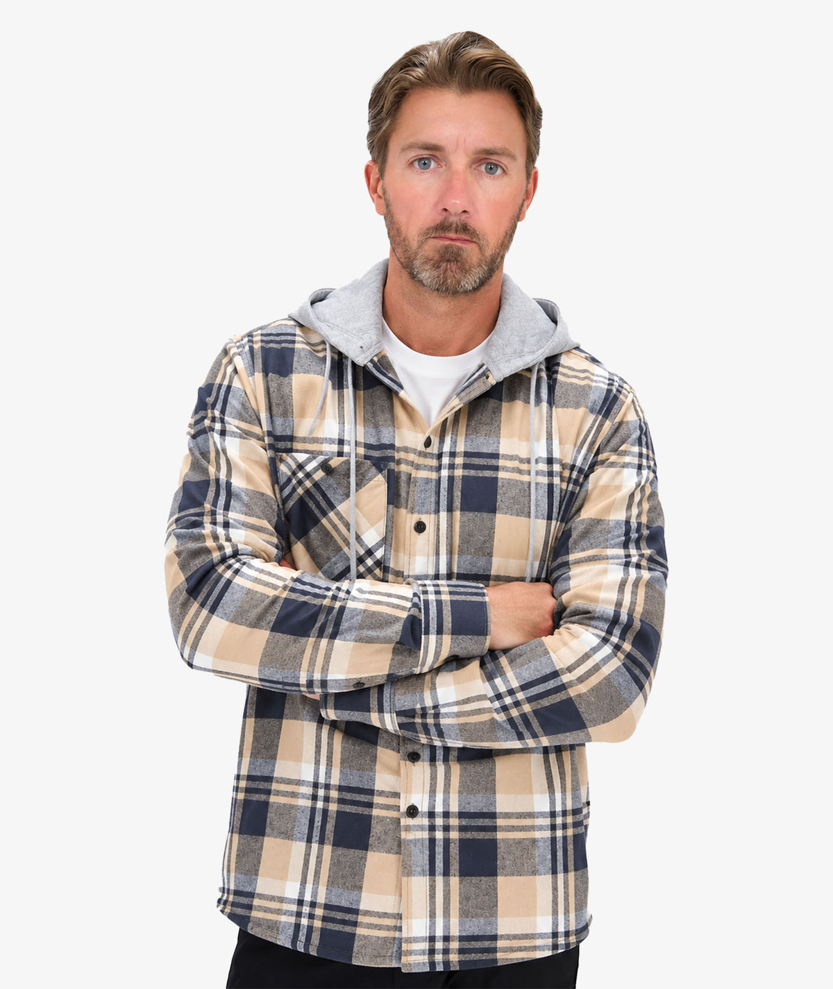 Chemise à capuche à carreaux