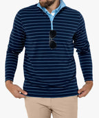 Coastal Stripe Quarter Zip Polo