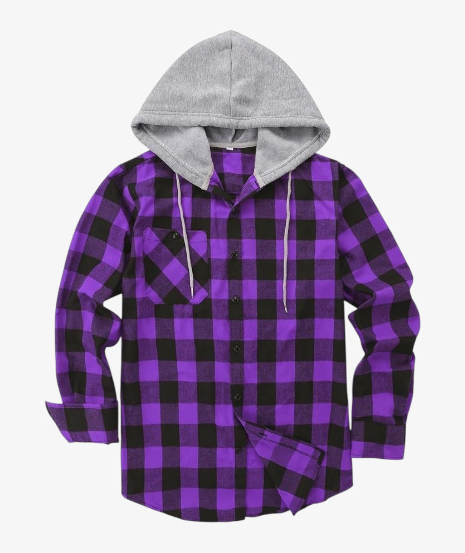 Chemise à capuche à carreaux