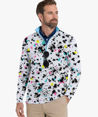 Splatter Print Quarter Zip Polo
