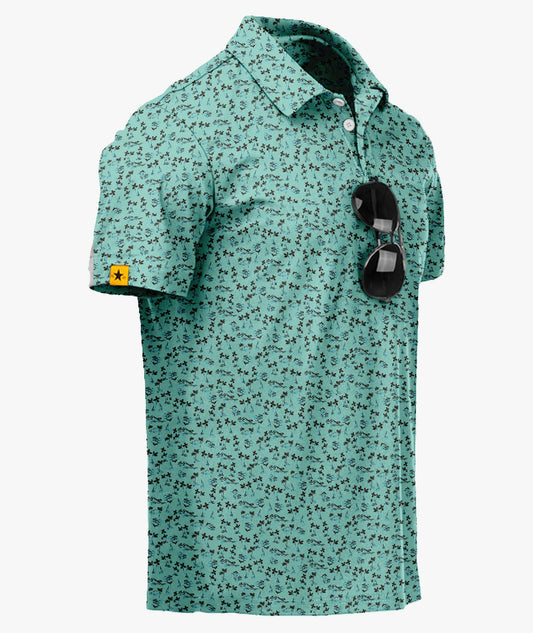 Botanical Print Golf Polo