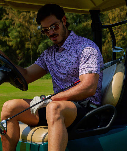 Lavender Floral Golf Polo