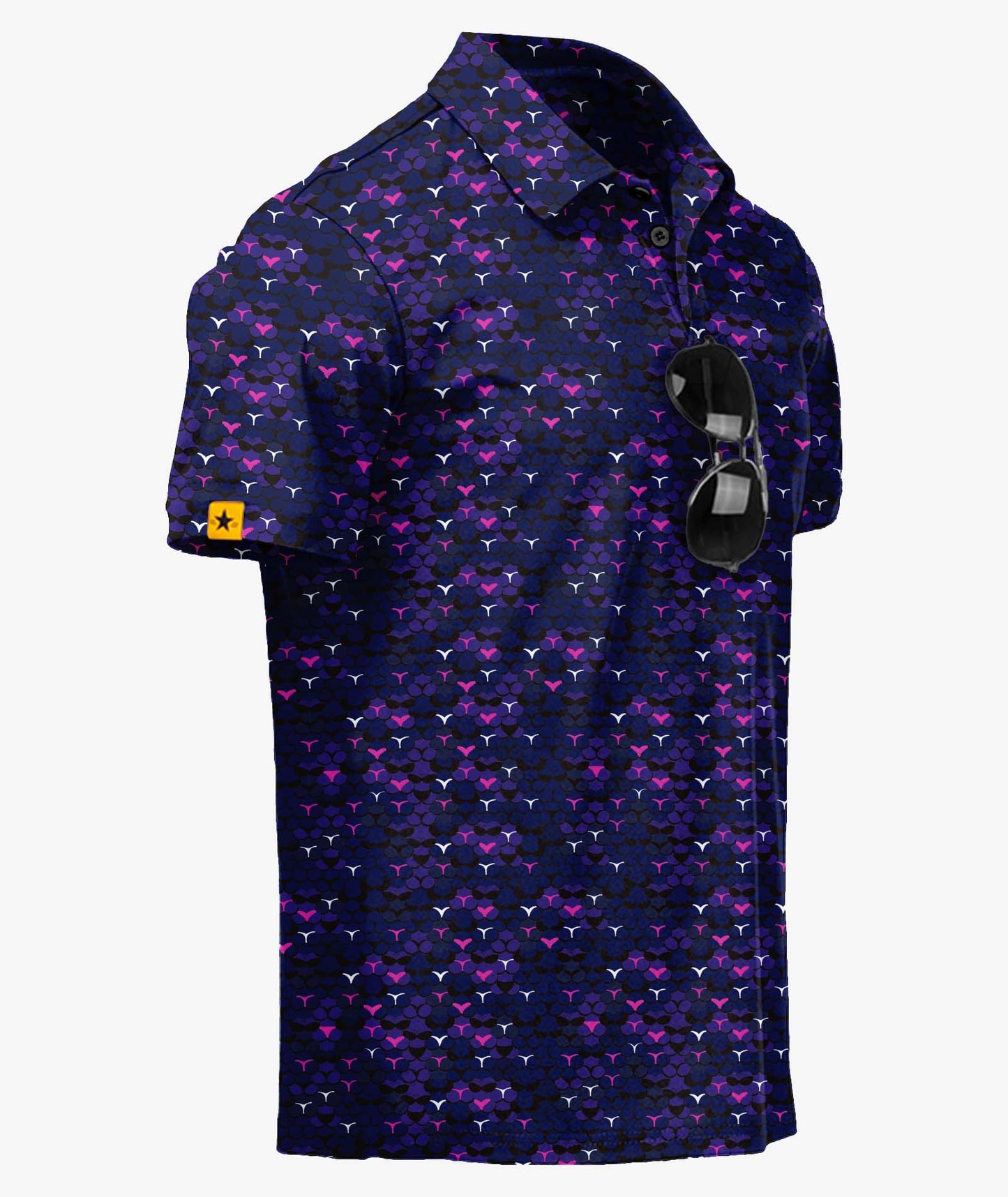 Scale Pattern Golf Polo