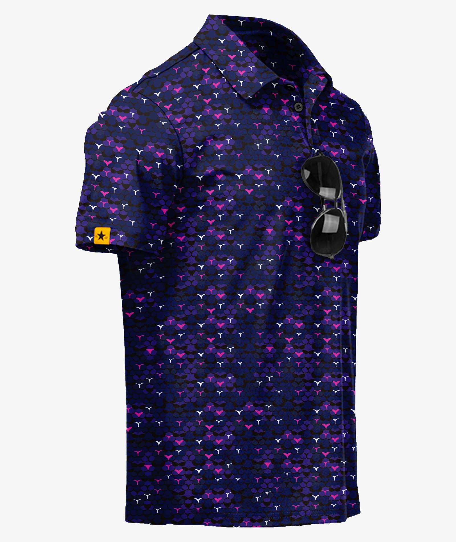 Scale Pattern Golf Polo