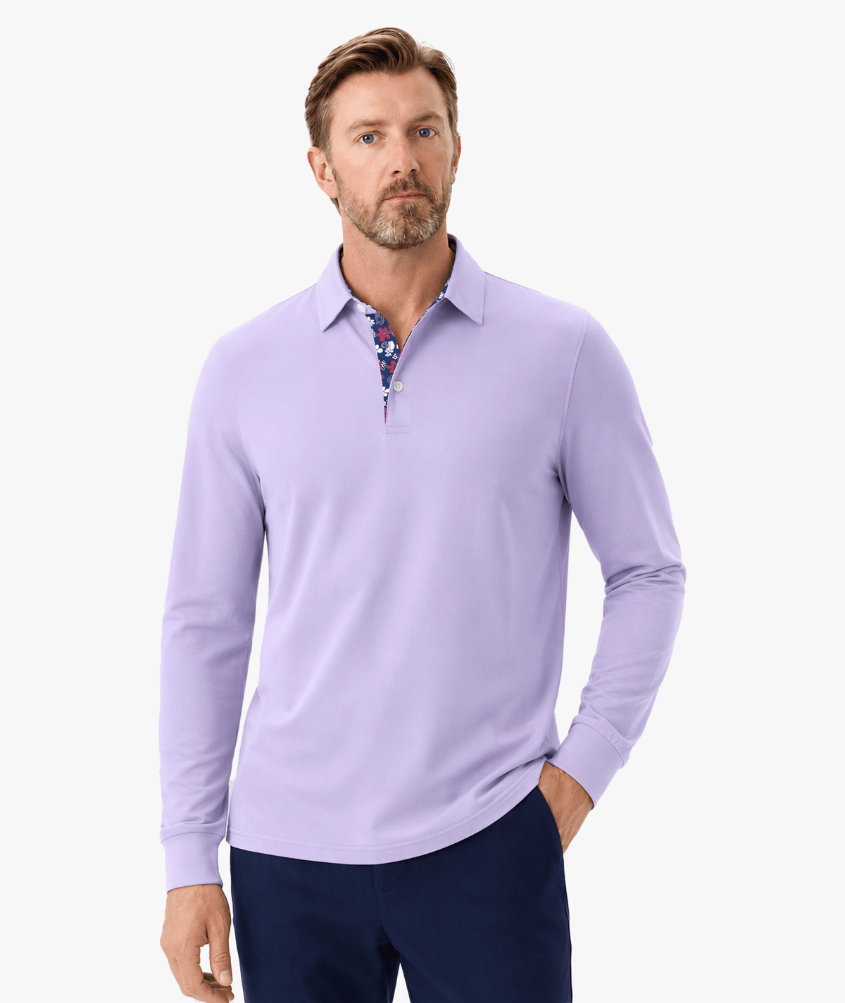 Floral Print Collar Polo