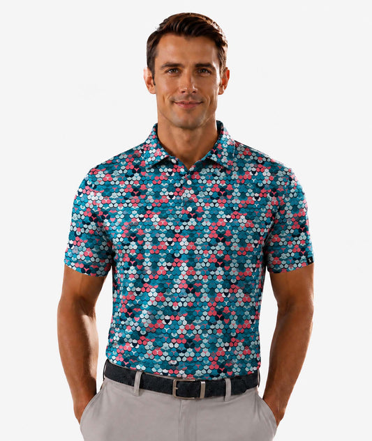 Tropic Grid Golf Polo