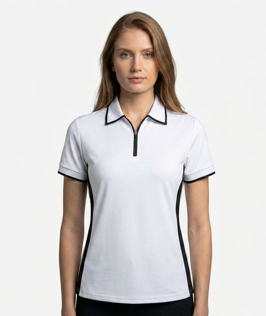 Contrast Zip Performance Polo