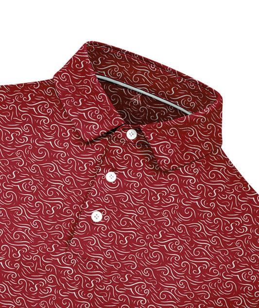 Crimson Flow Golf Polo