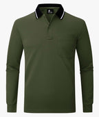 Pocket Long Sleeve Polo Shirt