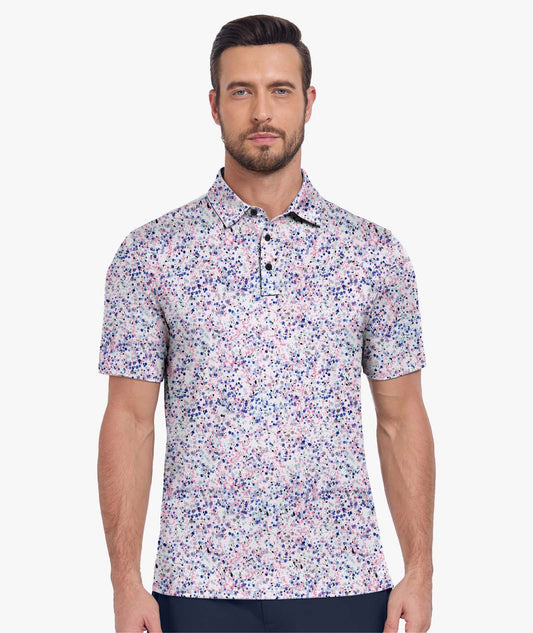 Speckle Print Golf Polo