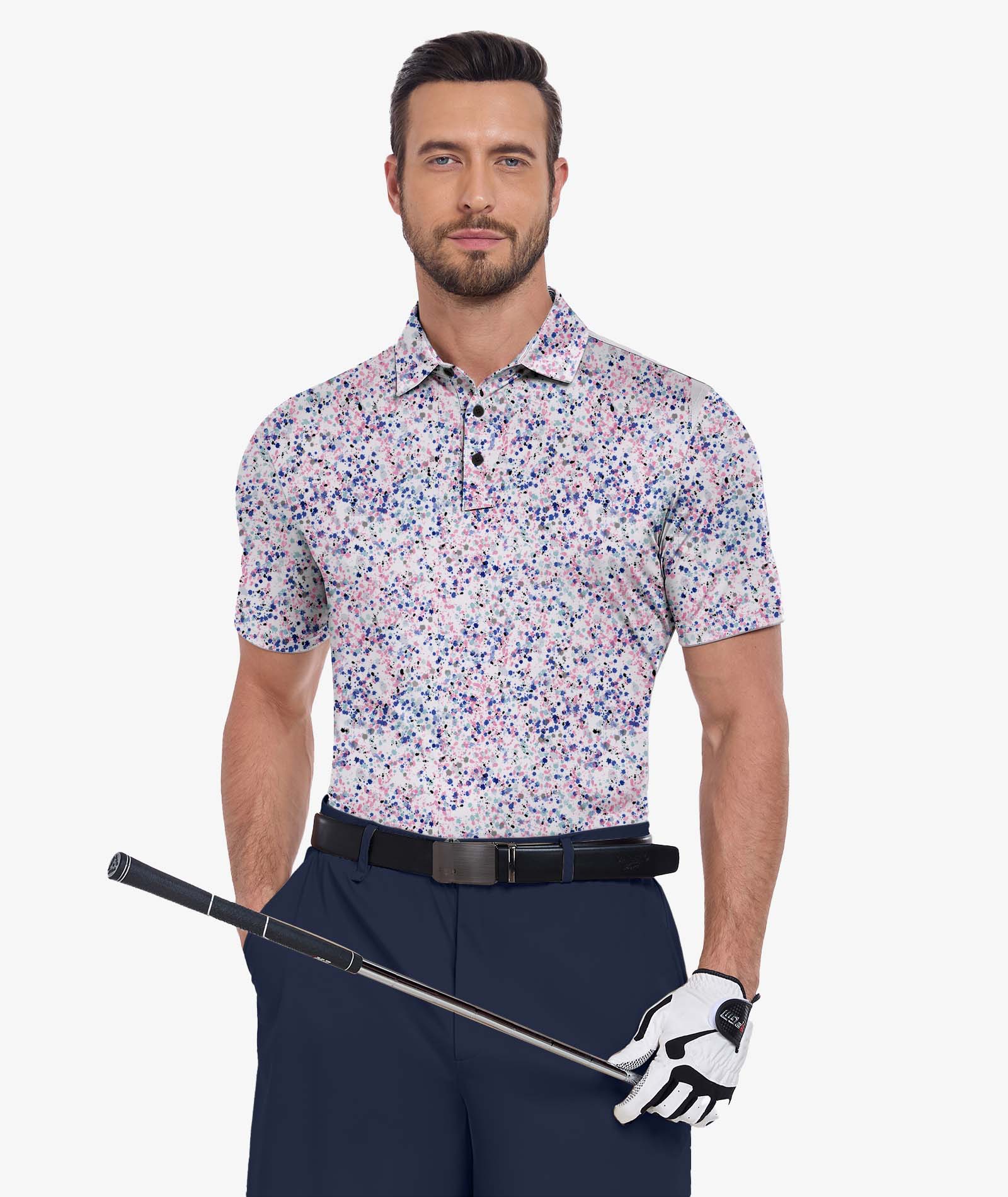 Speckle Print Golf Polo