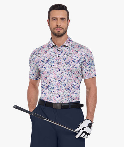 Polo de golf à imprimé moucheté