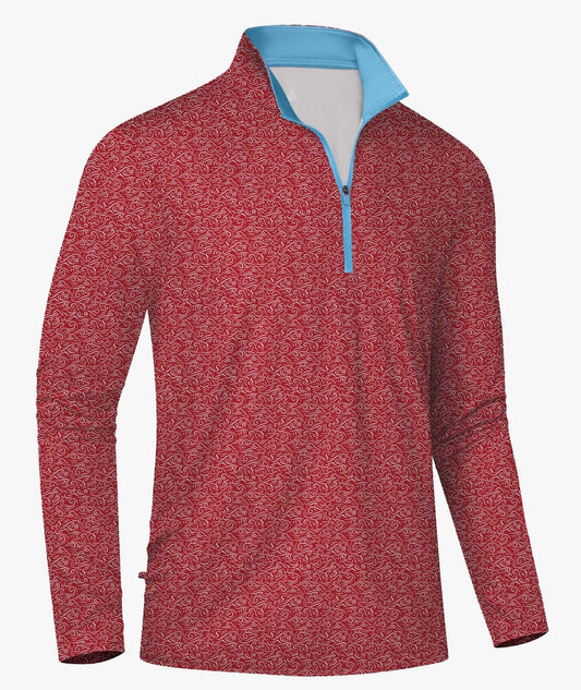 Red Wave Quarter Zip Polo