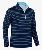 Coastal Stripe Quarter Zip Polo